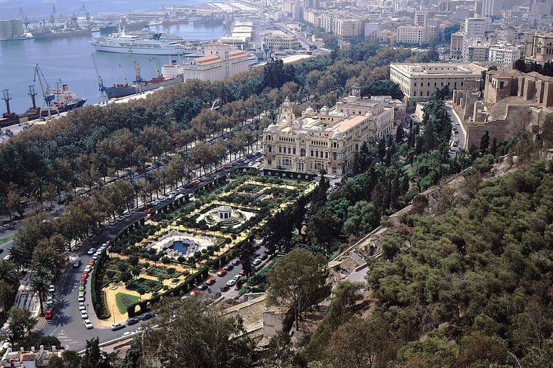 Aerial view of Malaga city