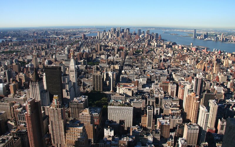 aerial view of manhattan