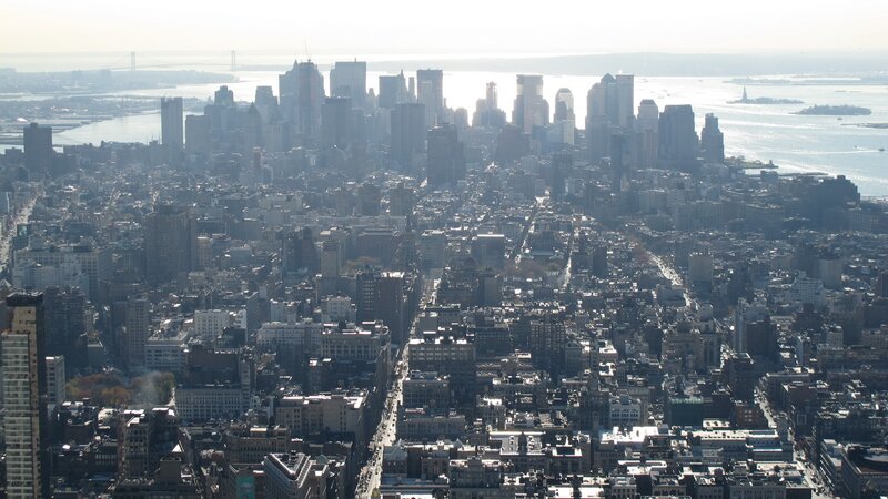 aerial view of manhattan