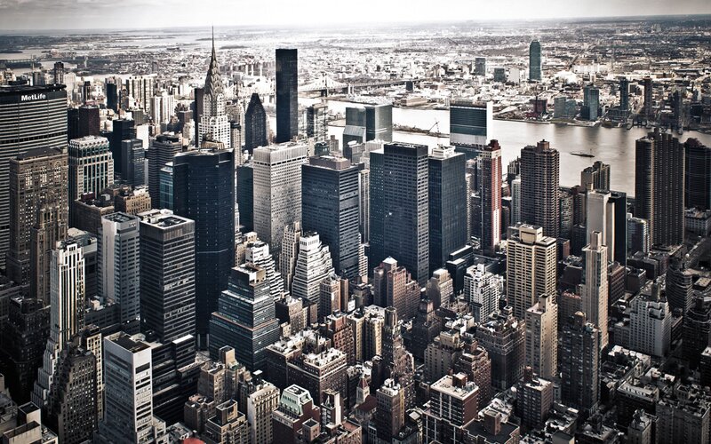 aerial view of manhattan