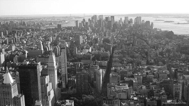 Aerial View of Manhattan — Black, Dramatic, Afternoon, Photograph