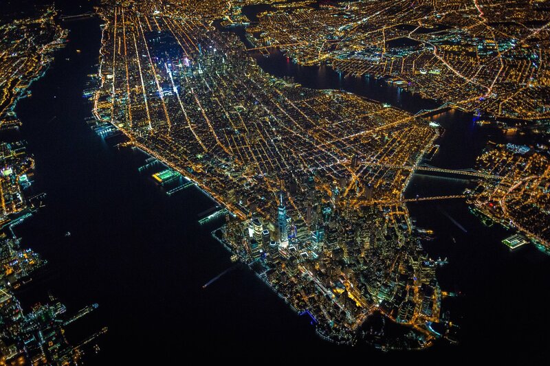 Aerial View of Manhattan — Black