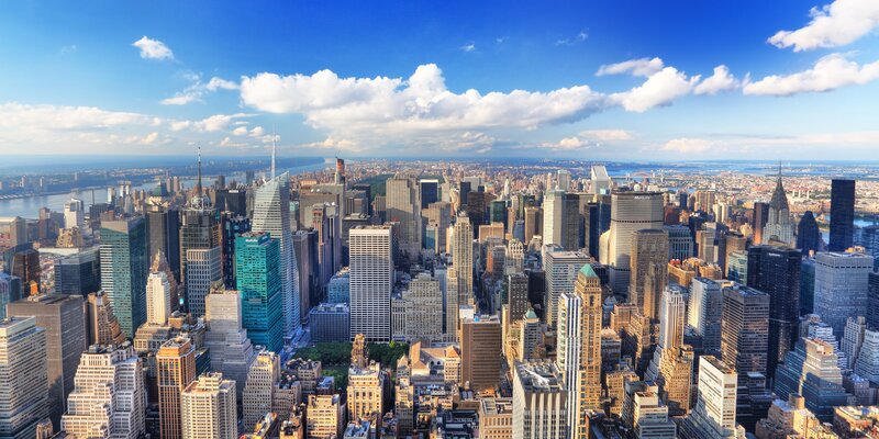 Aerial View of Manhattan — Blue, Broad Daylight