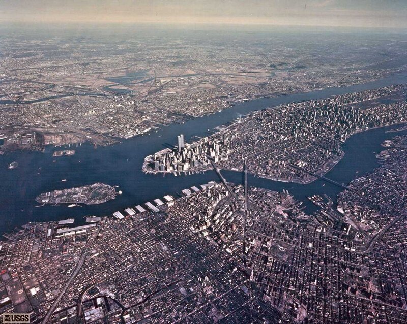 Aerial View of Manhattan — Blue, Distant