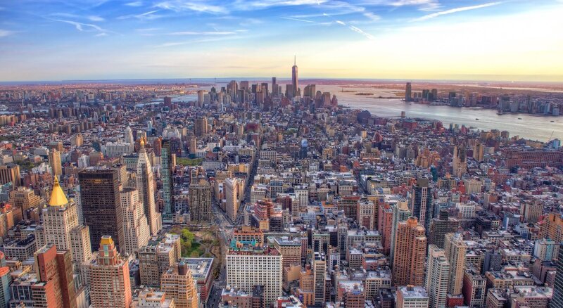 Aerial View of Manhattan — Blue, Dramatic