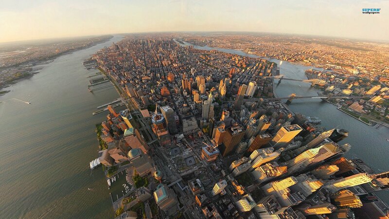 Aerial View of Manhattan — Brown