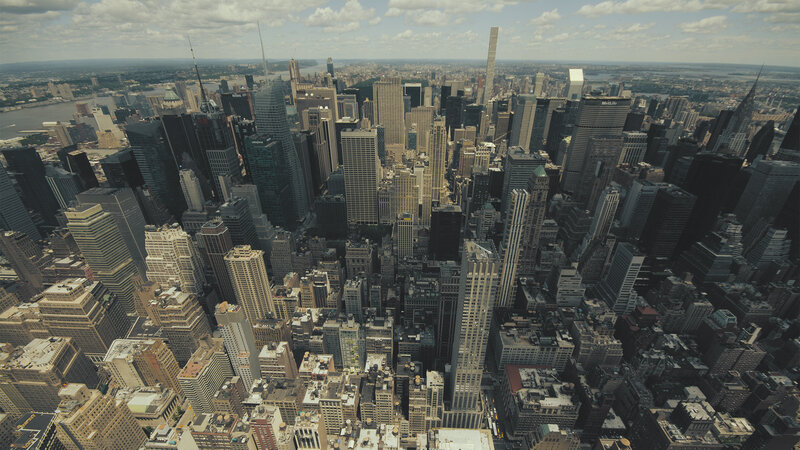 Aerial View of Manhattan — Gray, Overcast