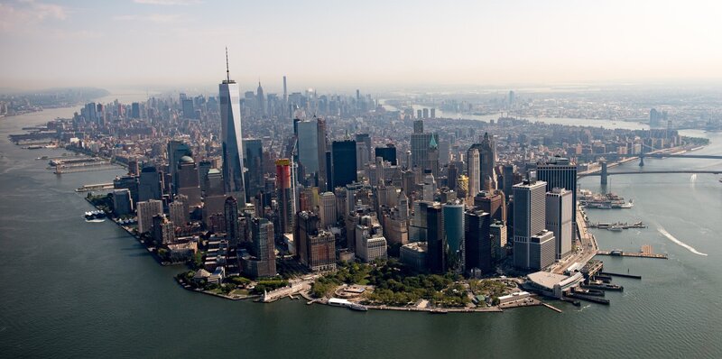 Aerial View of Manhattan — Gray, Urban, Afternoon
