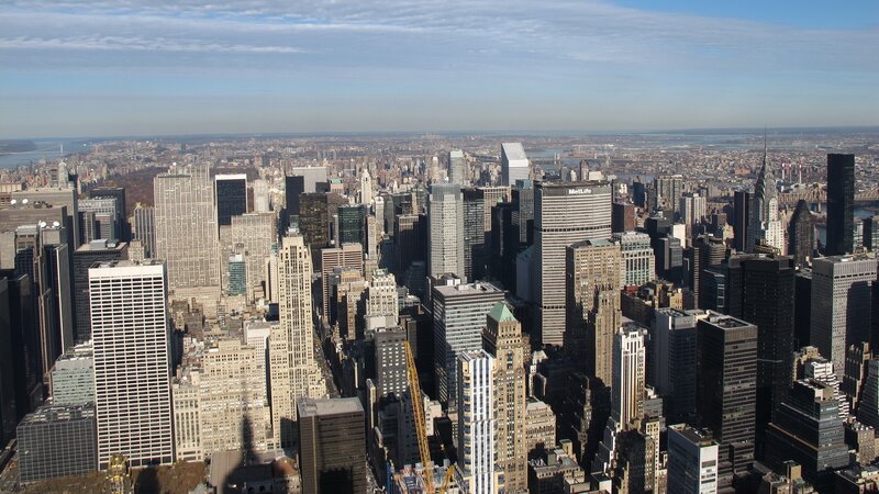 aerial view of manhattan skyline
