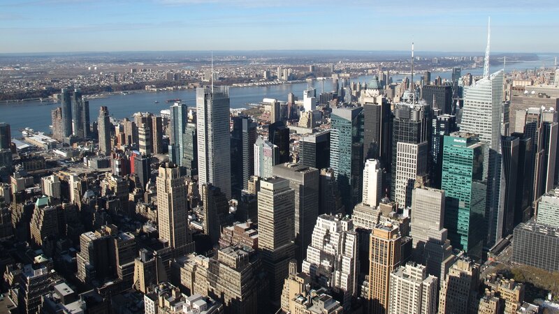 aerial view of manhattan skyline