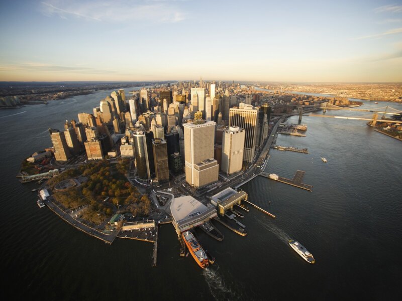 Aerial view of Manhattan skyline