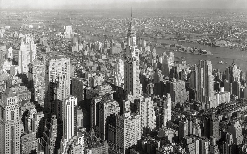 Aerial view of Manhattan skyline