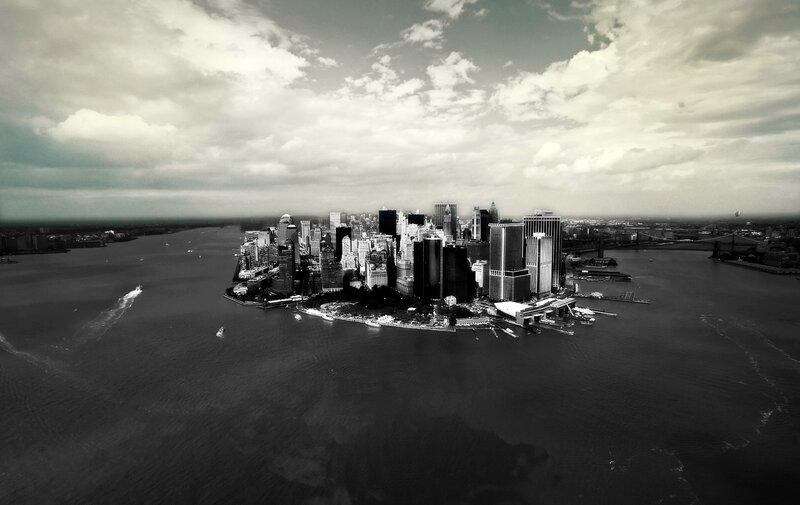 Aerial view of Manhattan skyline