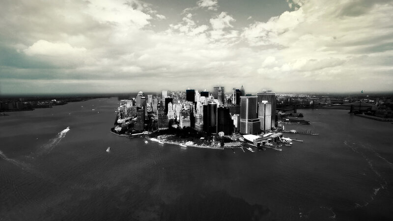 Aerial view of Manhattan skyline