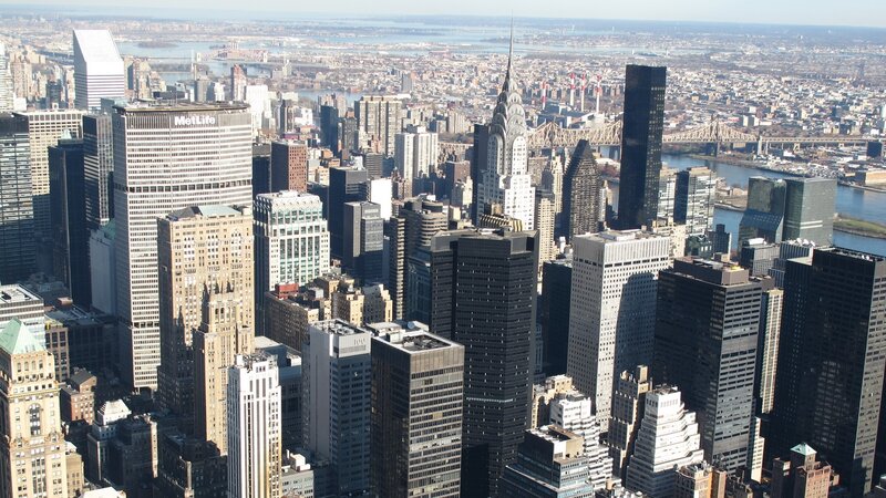 aerial view of manhattan skyline