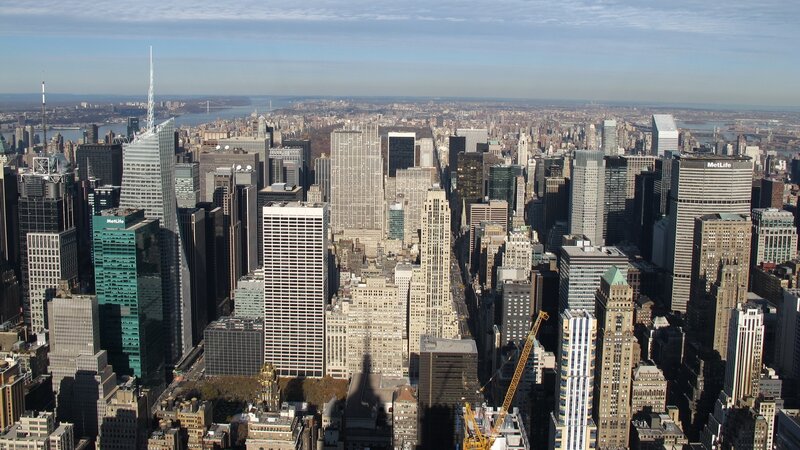 aerial view of manhattan skyline