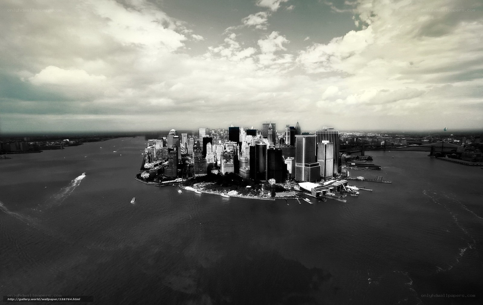 Aerial view of Manhattan skyline