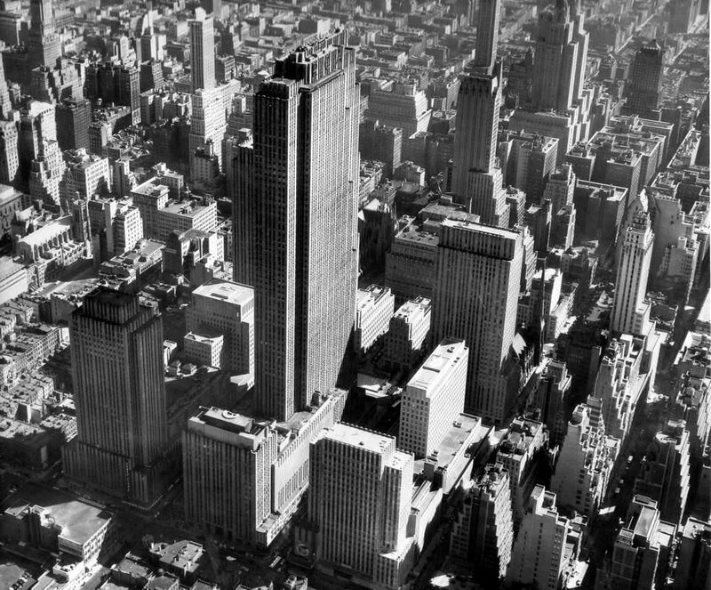 Aerial view of Manhattan skyscrapers