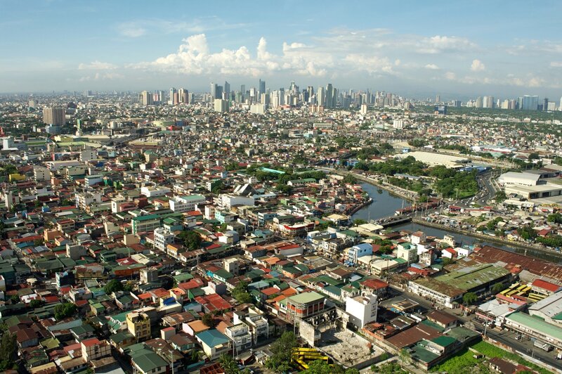 Aerial view of Manila cityscape