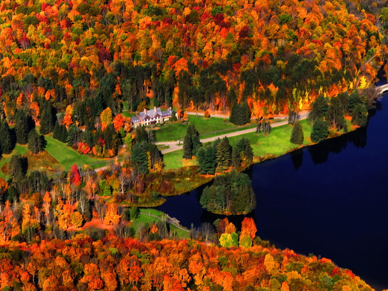 Aerial View of Mansion — Orange