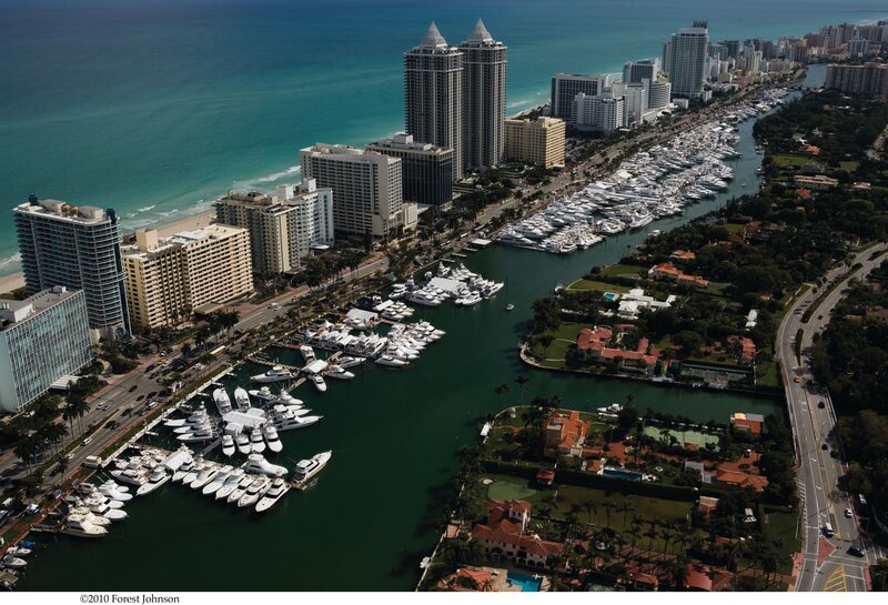 Aerial View of Marina — Blue, Serene, Afternoon, Photograph, Boats, Skyscrapers