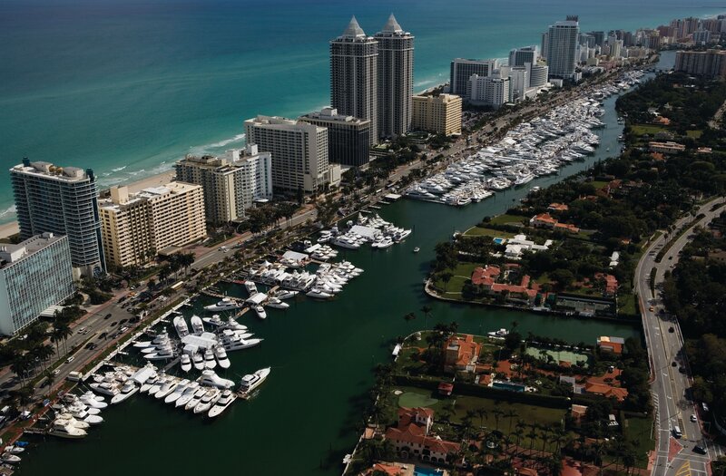 Aerial View of Marina — Blue, Serene, Afternoon