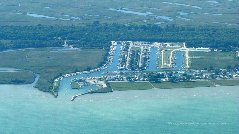 Aerial View of Marina — Blue