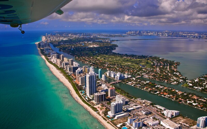 Aerial view of Miami Beach
