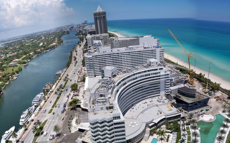 Aerial view of Miami beach hotel