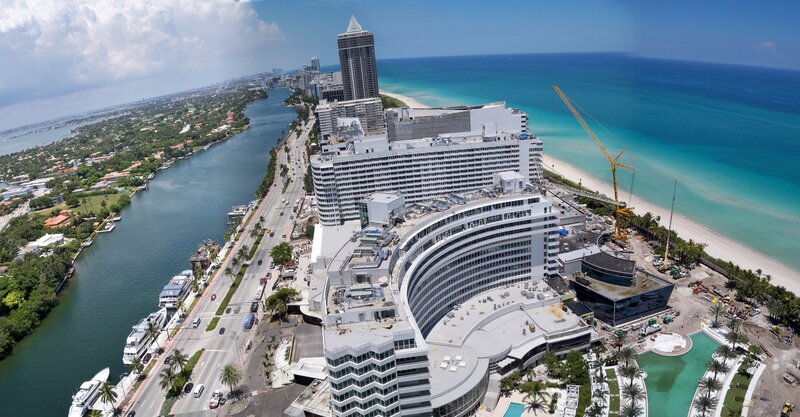 Aerial view of Miami beach resort