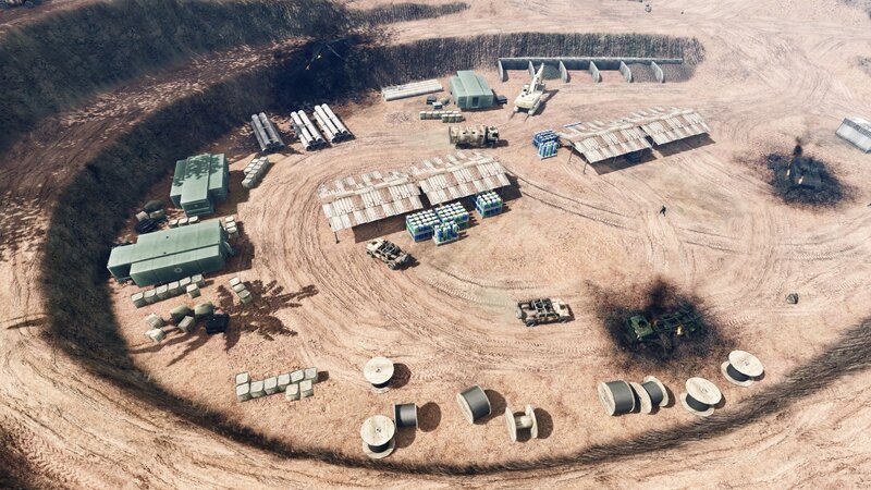 Aerial view of military base