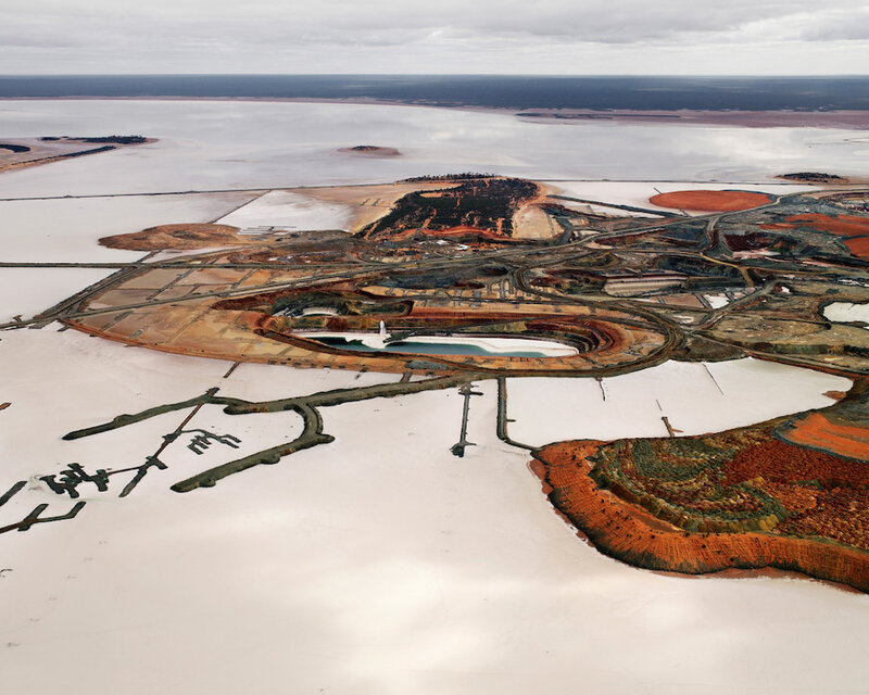 Aerial view of mining site