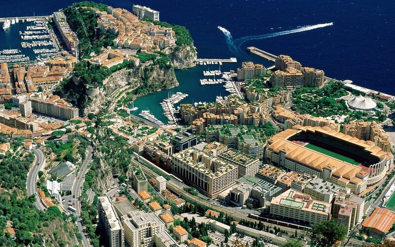 Aerial view of Monaco