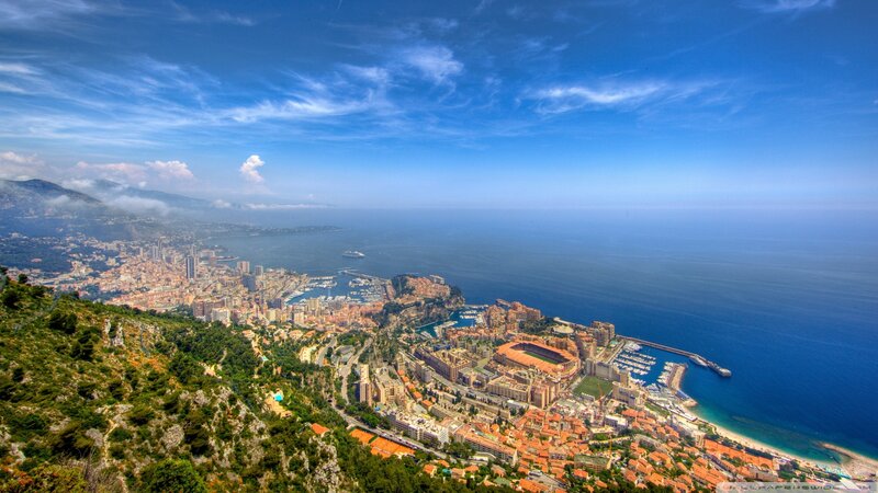 Aerial View of Monaco — Blue