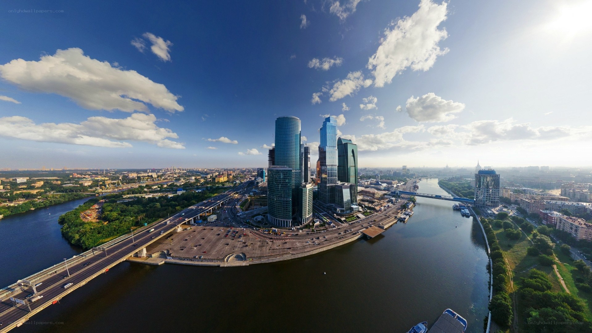 Aerial view of Moscow cityscape
