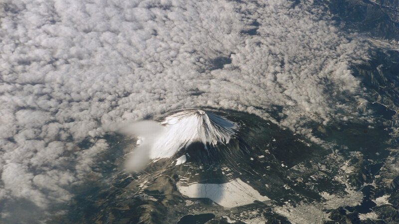 Aerial view of Mount Fuji