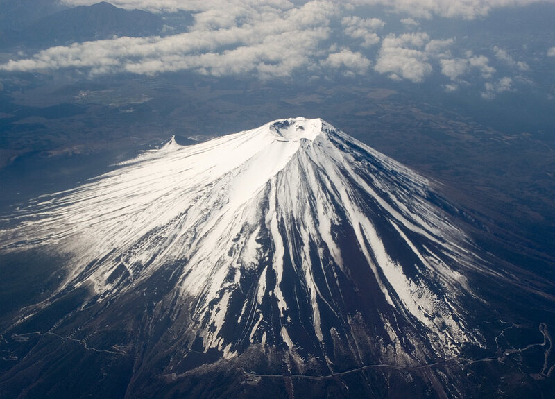 Aerial view of Mount Fuji