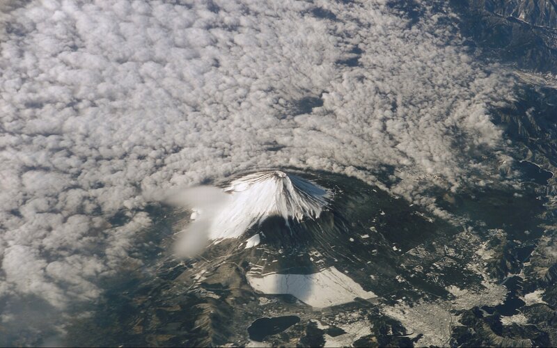 Aerial view of Mount Fuji