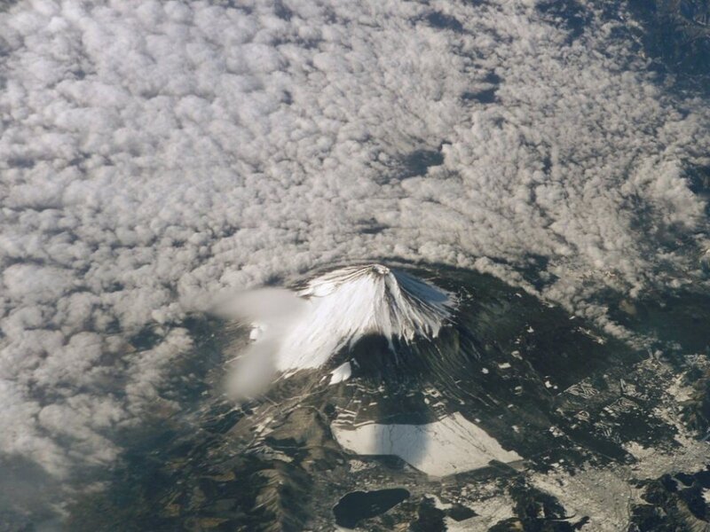 Aerial view of Mount Fuji