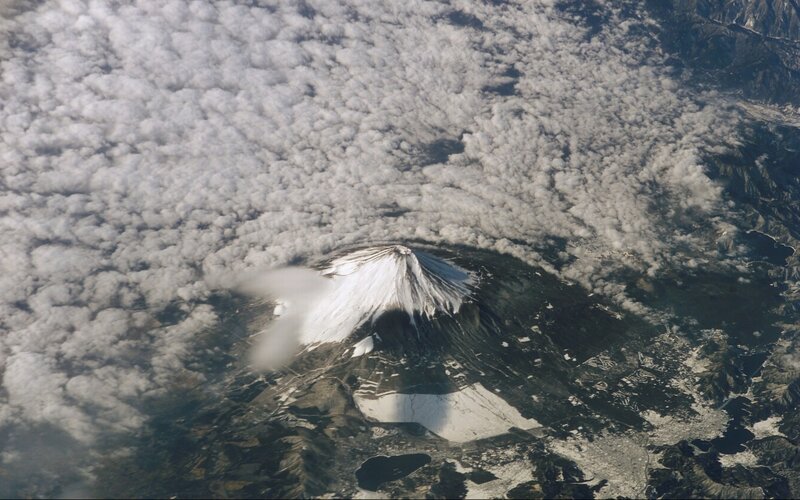 Aerial view of Mount Fuji