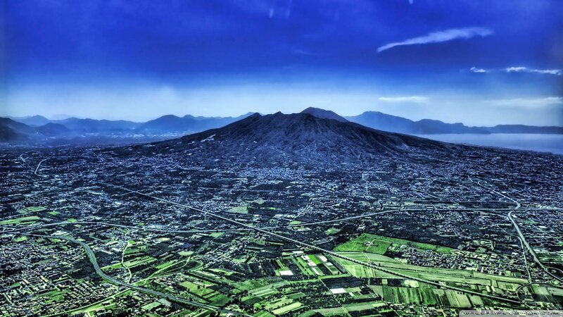 Aerial View of Mount Fuji — Blue