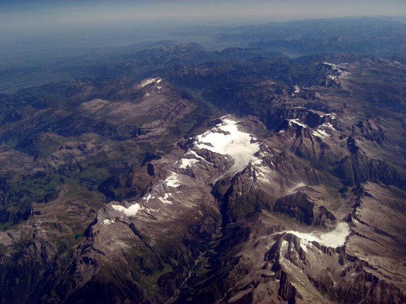 Aerial view of mountain range