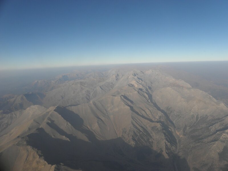 Aerial view of mountain range