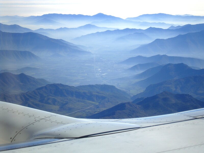 Aerial view of mountain ranges