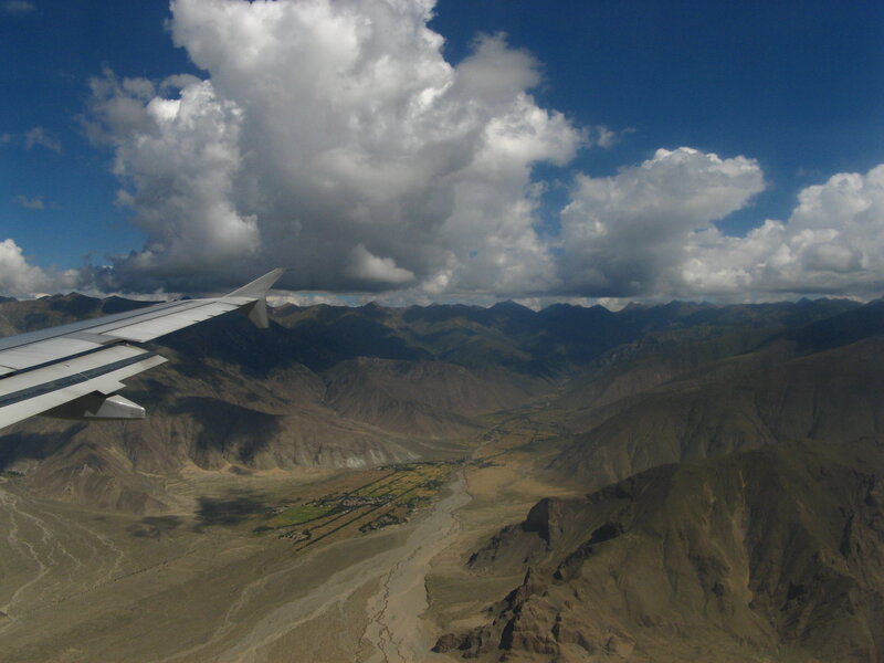 Aerial view of mountain valley
