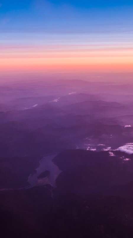 Aerial View of Mountains — Purple