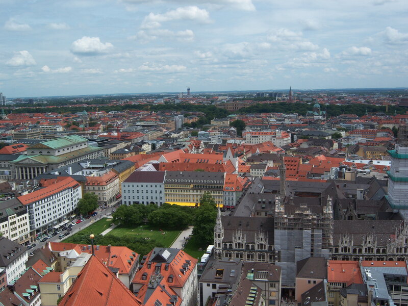 Aerial view of Munich cityscape