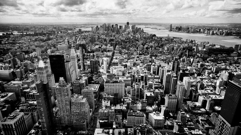 Aerial View of New York City — Black