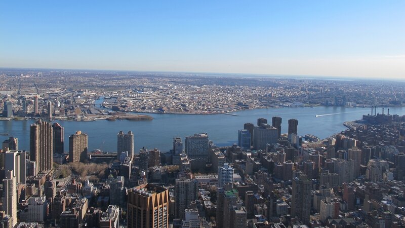 Aerial View of New York City — Blue, Clear