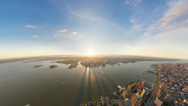 Aerial View of New York City — Blue, Serene